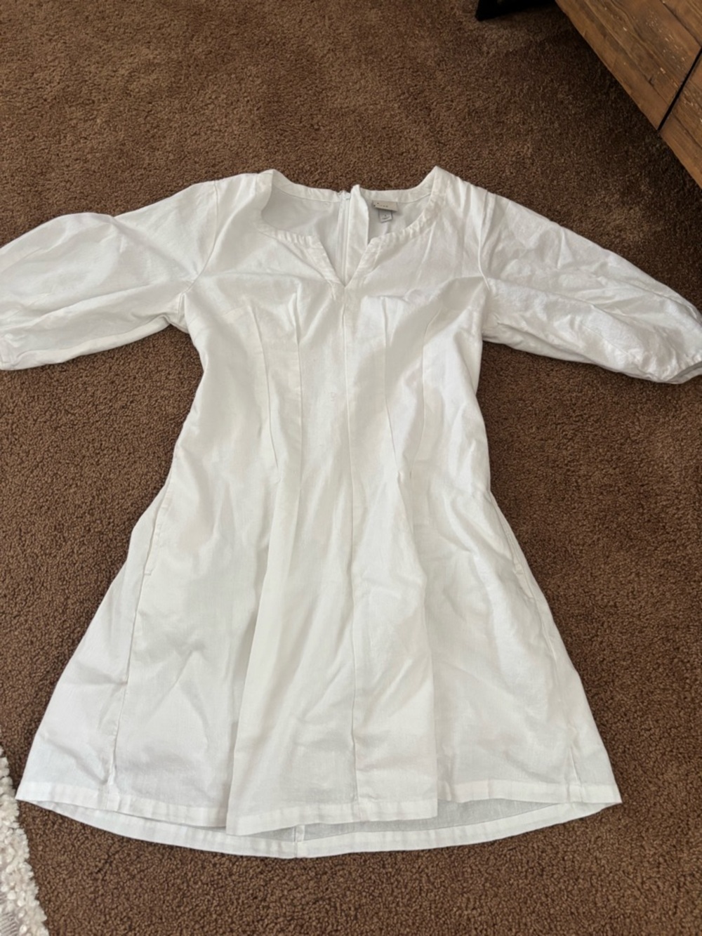a new day White Lightweight dress with Puff Sleeve Detail